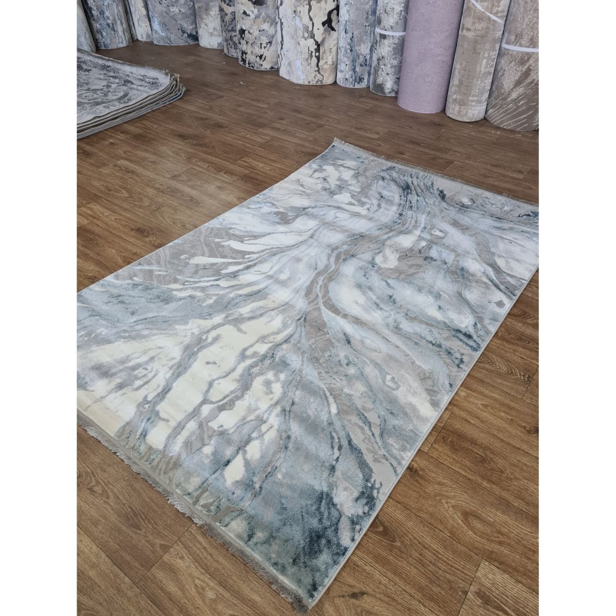 Килим Greencarpet Moda 5201A L.BLUE / D.GREY