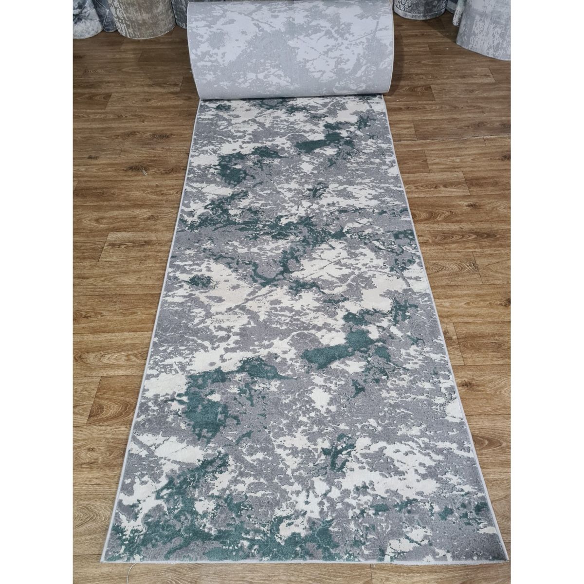 Килимова доріжка Greencarpet Luxury 05917A TURQUOISE / D.GREY HB