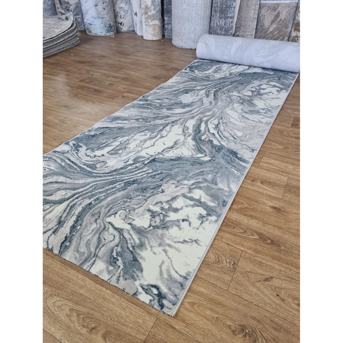 Килимова доріжка Greencarpet Moda 5201A L.BLUE / D.GREY